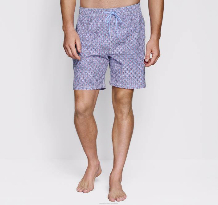 Johnston & Murphy Hommes shorts de bain TXRN577 vêtements imprimé géo bleu marine