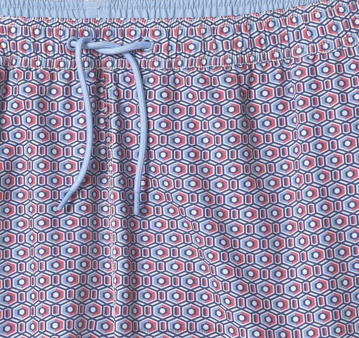 Johnston & Murphy Hommes shorts de bain TXRN577 vêtements imprimé géo bleu marine