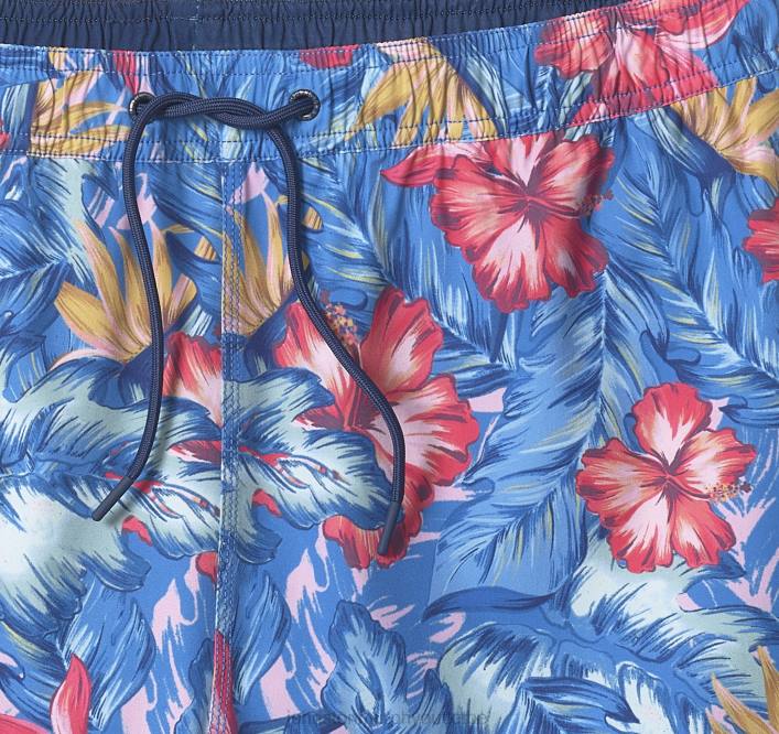 Johnston & Murphy Hommes shorts de bain TXRN626 vêtements imprimé floral tropical bleu
