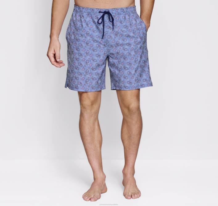 Johnston & Murphy Hommes shorts de bain TXRN680 vêtements crâne multi cachemire bleu marine