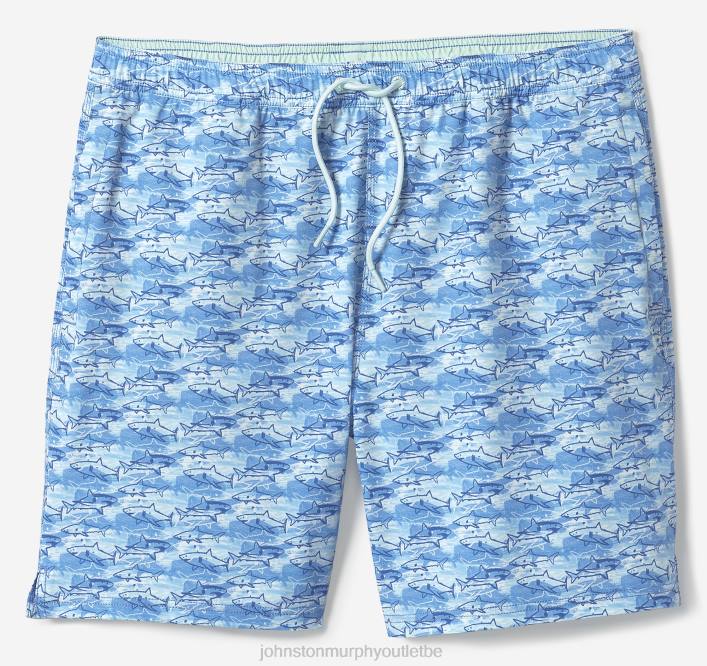 Johnston & Murphy Hommes shorts de bain TXRN762 vêtements imprimé requin bleu