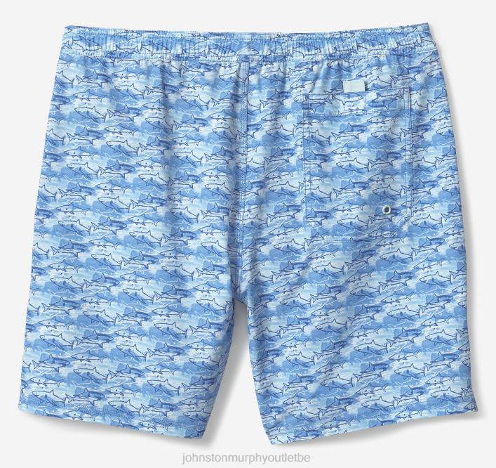 Johnston & Murphy Hommes shorts de bain TXRN762 vêtements imprimé requin bleu
