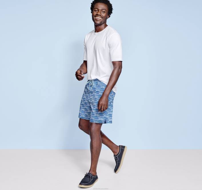 Johnston & Murphy Hommes shorts de bain TXRN762 vêtements imprimé requin bleu