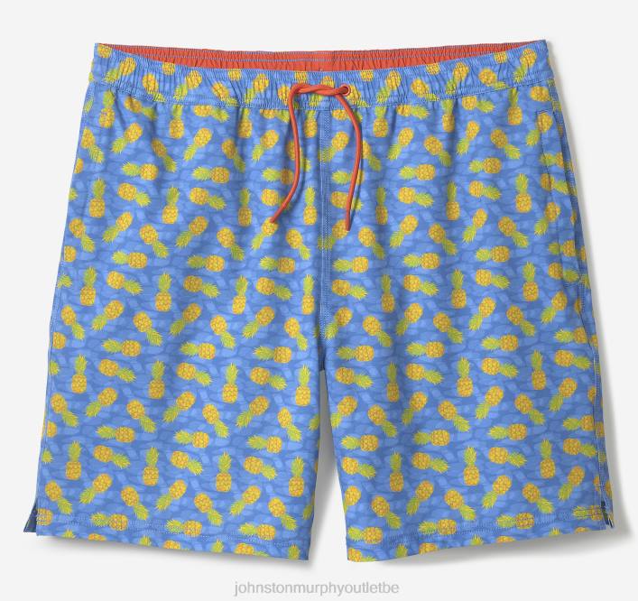 Johnston & Murphy Hommes shorts de bain TXRN841 vêtements imprimé multi ananas bleu