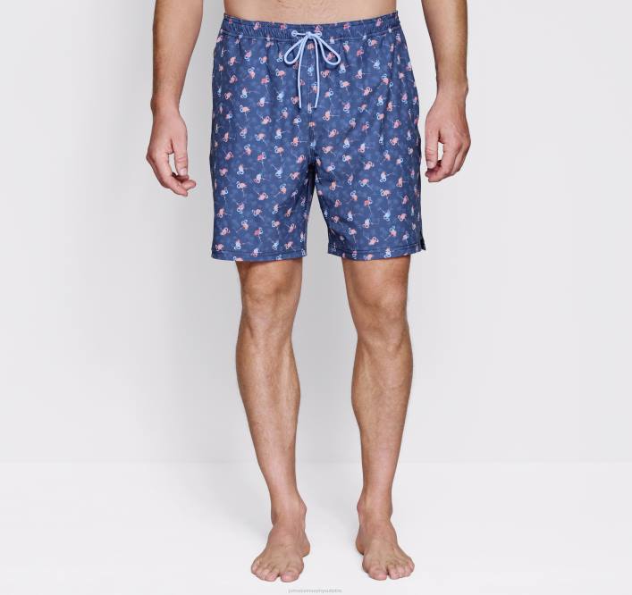 Johnston & Murphy Hommes shorts de bain TXRN842 vêtements imprimé flamant rose multi marine