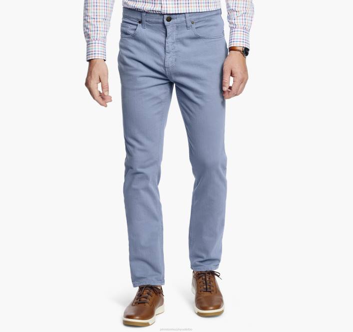 Johnston & Murphy Hommes jean surteint TXRN688 vêtements bleu moyen
