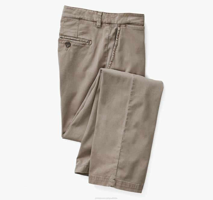 Johnston & Murphy Hommes pantalon chino délavé TXRN477 vêtements taupe
