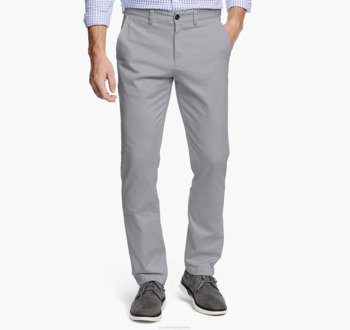 Johnston & Murphy Hommes pantalon chino délavé TXRN498 vêtements gris clair