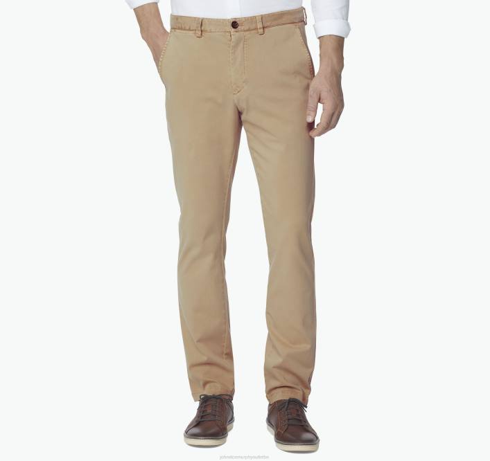 Johnston & Murphy Hommes pantalon chino délavé TXRN527 vêtements sable