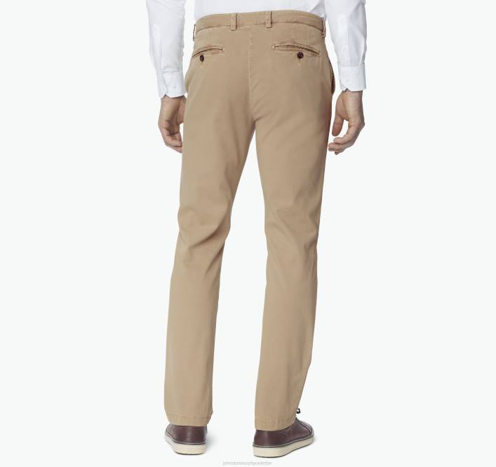 Johnston & Murphy Hommes pantalon chino délavé TXRN527 vêtements sable