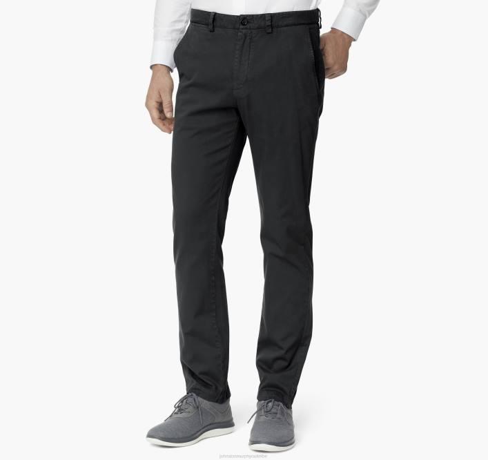 Johnston & Murphy Hommes pantalon chino délavé TXRN574 vêtements noir