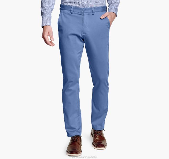 Johnston & Murphy Hommes pantalon chino délavé TXRN645 vêtements bleu