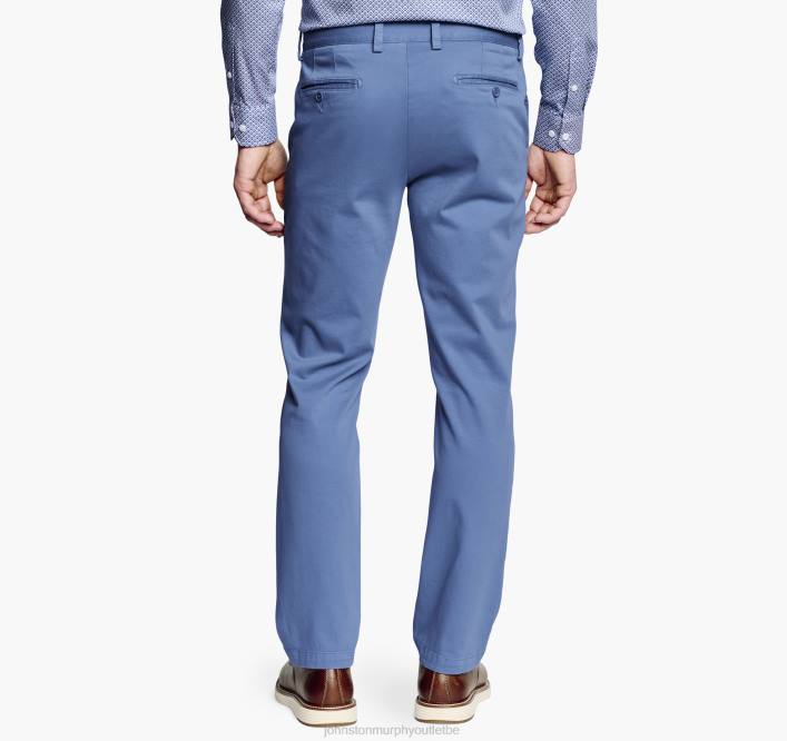 Johnston & Murphy Hommes pantalon chino délavé TXRN645 vêtements bleu