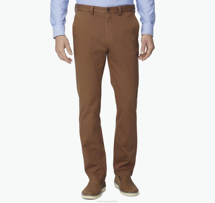 Johnston & Murphy Hommes pantalon chino délavé TXRN671 vêtements rouiller