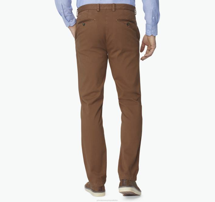 Johnston & Murphy Hommes pantalon chino délavé TXRN671 vêtements rouiller