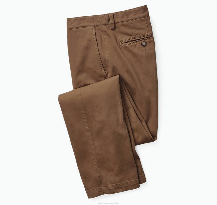 Johnston & Murphy Hommes pantalon chino délavé TXRN671 vêtements rouiller