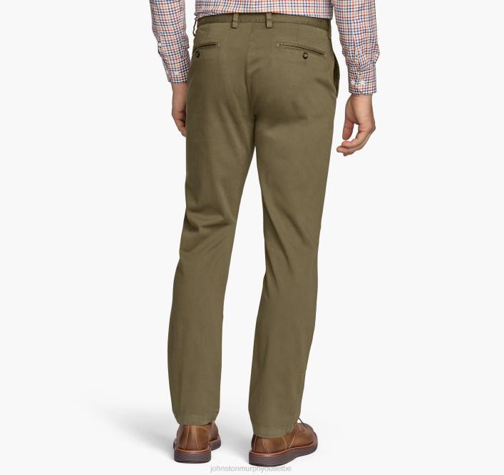 Johnston & Murphy Hommes pantalon chino délavé TXRN812 vêtements olive