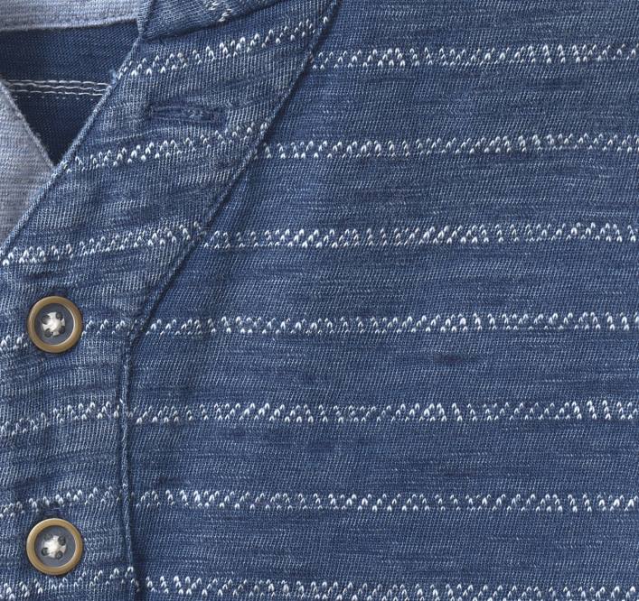 Johnston & Murphy Hommes Henley à manches courtes TXRN617 vêtements rayure à pois bleu marine