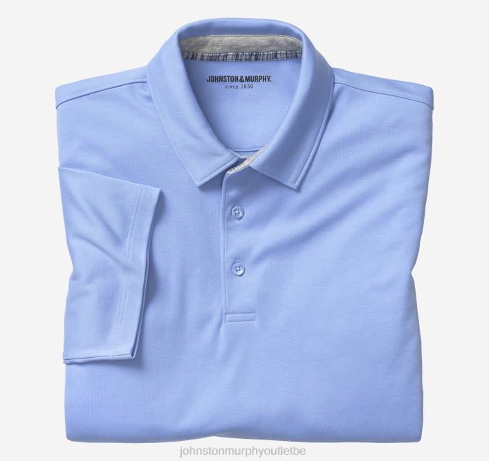 Johnston & Murphy Hommes polo en coton liquide TXRN463 vêtements bleu