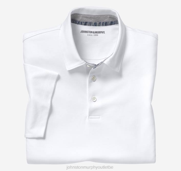 Johnston & Murphy Hommes polo en coton liquide TXRN484 vêtements blanc