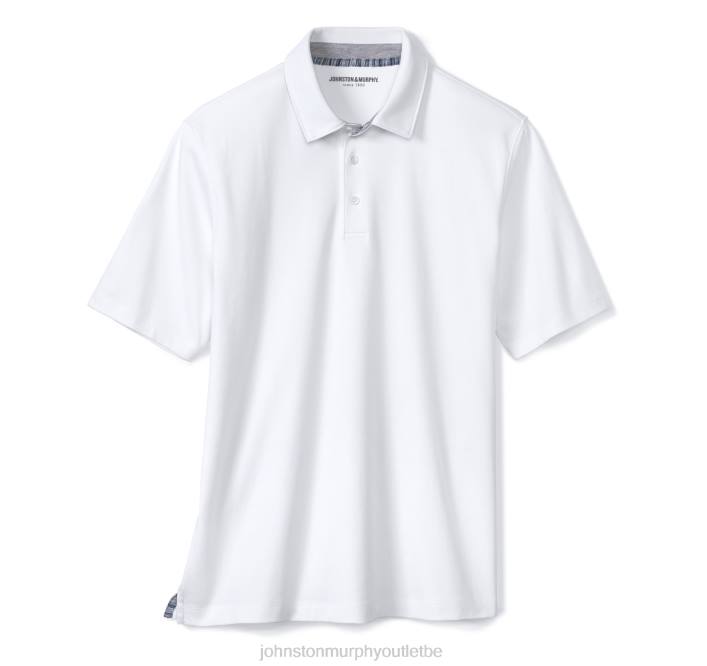 Johnston & Murphy Hommes polo en coton liquide TXRN484 vêtements blanc