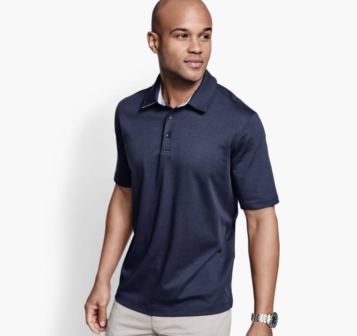 Johnston & Murphy Hommes polo en coton liquide TXRN499 vêtements marine