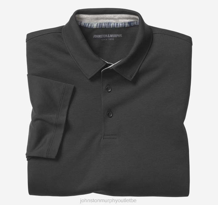 Johnston & Murphy Hommes polo en coton liquide TXRN500 vêtements noir