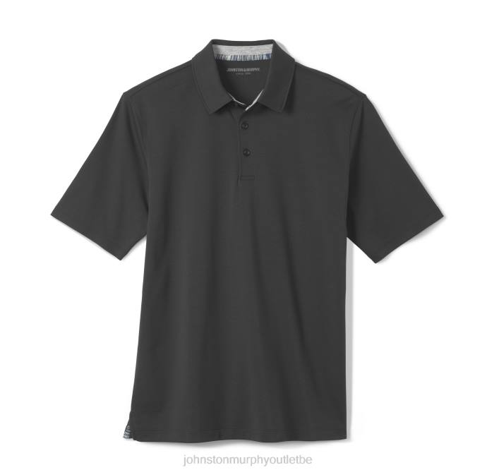 Johnston & Murphy Hommes polo en coton liquide TXRN500 vêtements noir