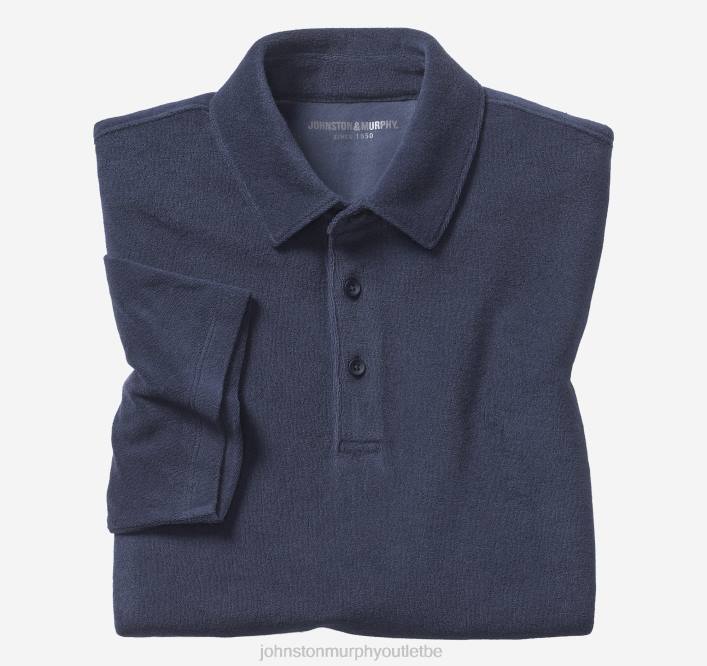 Johnston & Murphy Hommes polo en éponge de coton pima mélangé TXRN669 vêtements marine