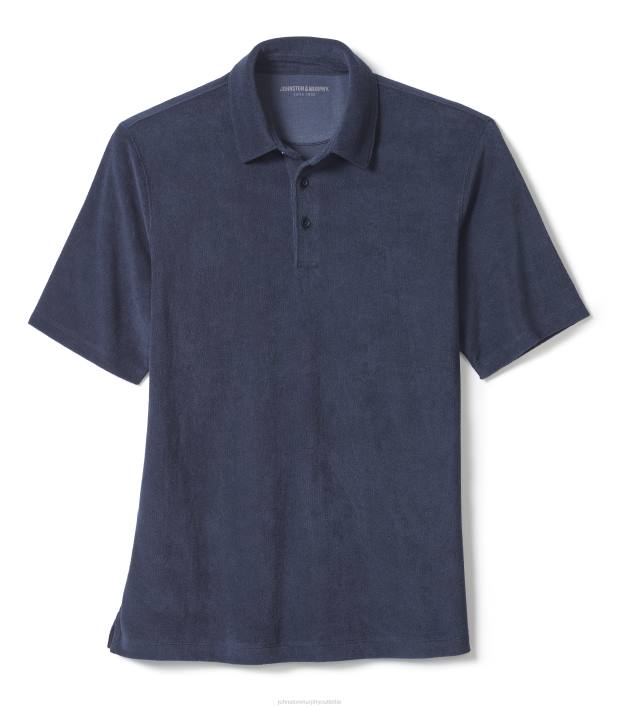 Johnston & Murphy Hommes polo en éponge de coton pima mélangé TXRN669 vêtements marine