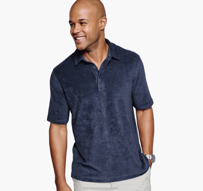 Johnston & Murphy Hommes polo en éponge de coton pima mélangé TXRN669 vêtements marine