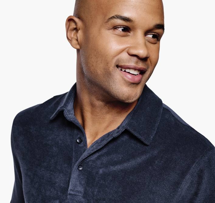 Johnston & Murphy Hommes polo en éponge de coton pima mélangé TXRN669 vêtements marine