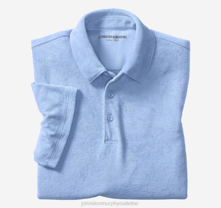 Johnston & Murphy Hommes polo en éponge de coton pima mélangé TXRN670 vêtements bleu