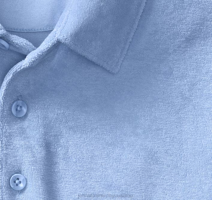Johnston & Murphy Hommes polo en éponge de coton pima mélangé TXRN670 vêtements bleu