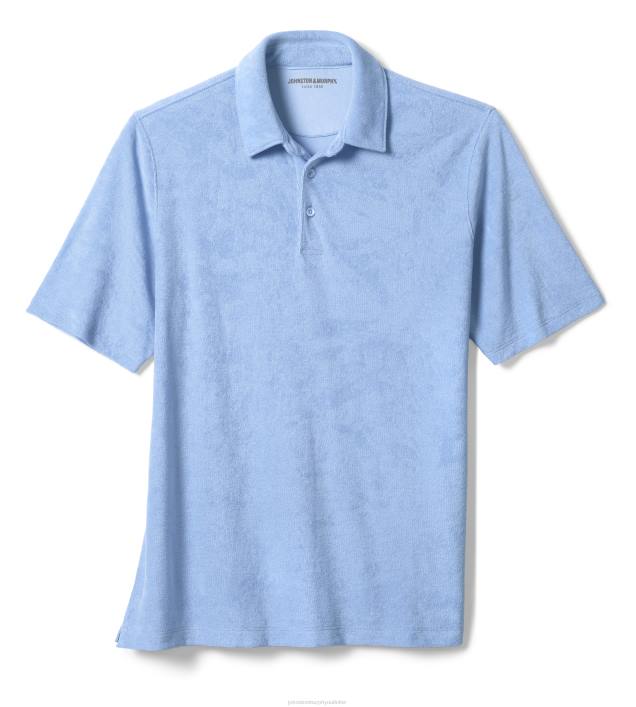 Johnston & Murphy Hommes polo en éponge de coton pima mélangé TXRN670 vêtements bleu