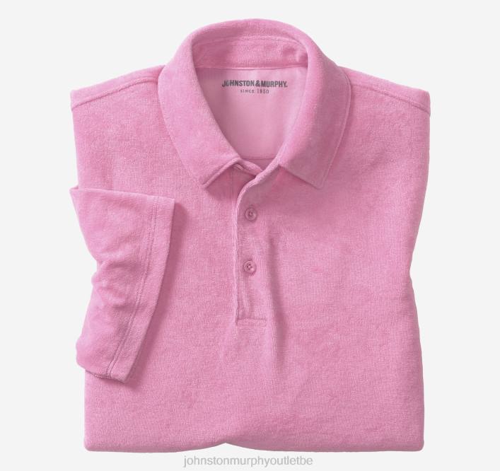 Johnston & Murphy Hommes polo en éponge de coton pima mélangé TXRN809 vêtements rose