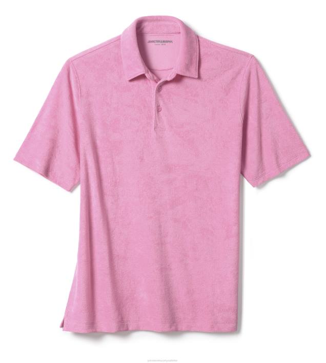 Johnston & Murphy Hommes polo en éponge de coton pima mélangé TXRN809 vêtements rose