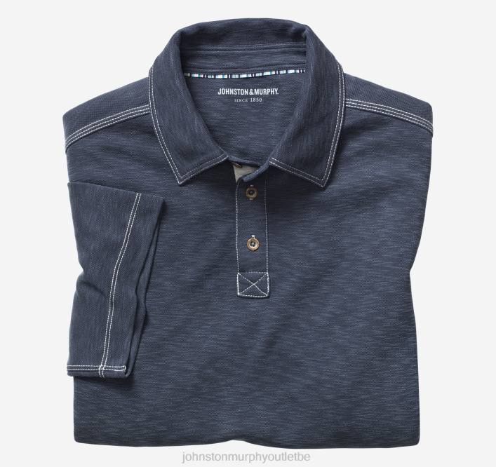 Johnston & Murphy Hommes polo flammé vintage TXRN397 vêtements marine