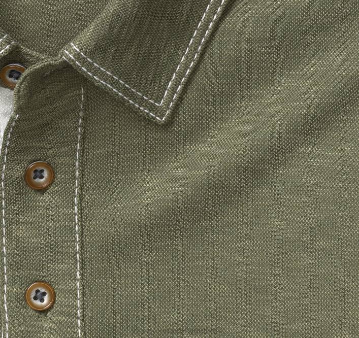 Johnston & Murphy Hommes polo flammé vintage TXRN407 vêtements olive