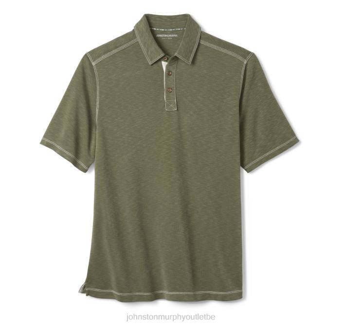 Johnston & Murphy Hommes polo flammé vintage TXRN407 vêtements olive