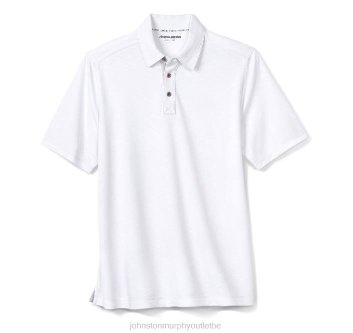 Johnston & Murphy Hommes polo flammé vintage TXRN408 vêtements blanc