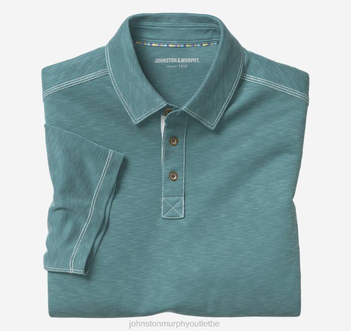 Johnston & Murphy Hommes polo flammé vintage TXRN413 vêtements vert