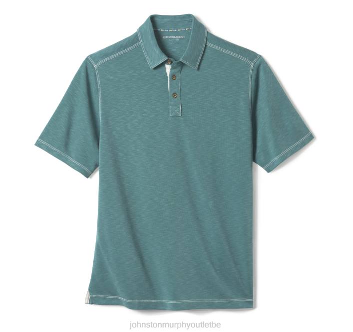 Johnston & Murphy Hommes polo flammé vintage TXRN413 vêtements vert
