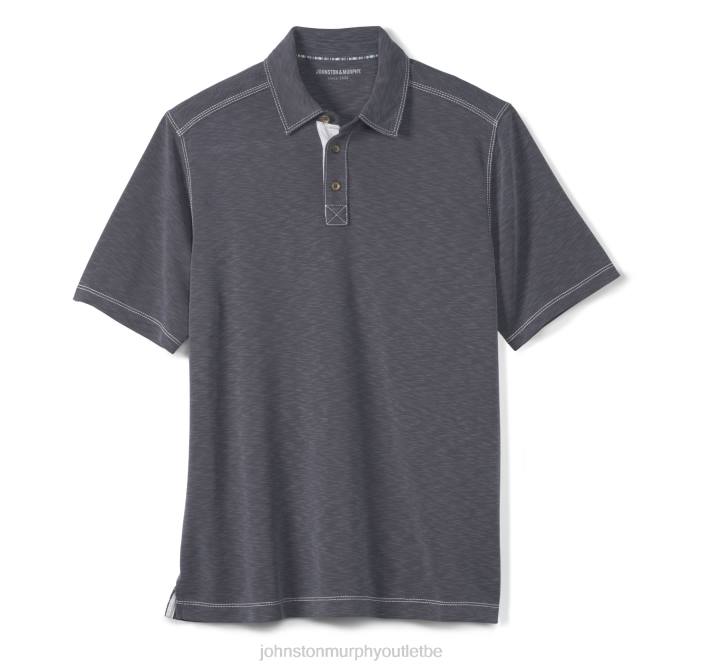 Johnston & Murphy Hommes polo flammé vintage TXRN414 vêtements charbon