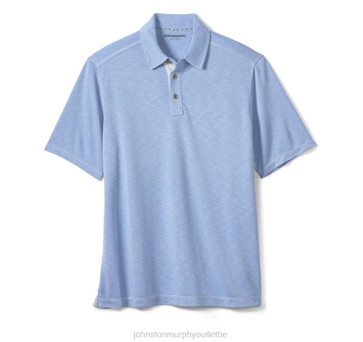 Johnston & Murphy Hommes polo flammé vintage TXRN415 vêtements bleu clair