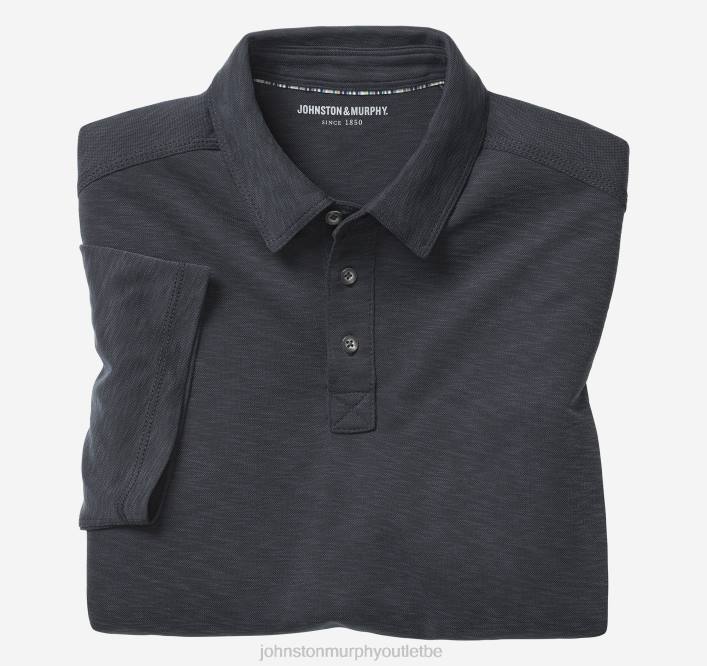 Johnston & Murphy Hommes polo flammé vintage TXRN417 vêtements noir