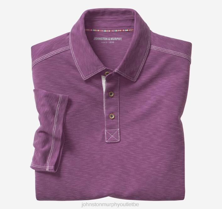 Johnston & Murphy Hommes polo flammé vintage TXRN418 vêtements vin