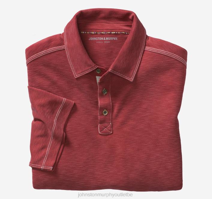 Johnston & Murphy Hommes polo flammé vintage TXRN421 vêtements rouge