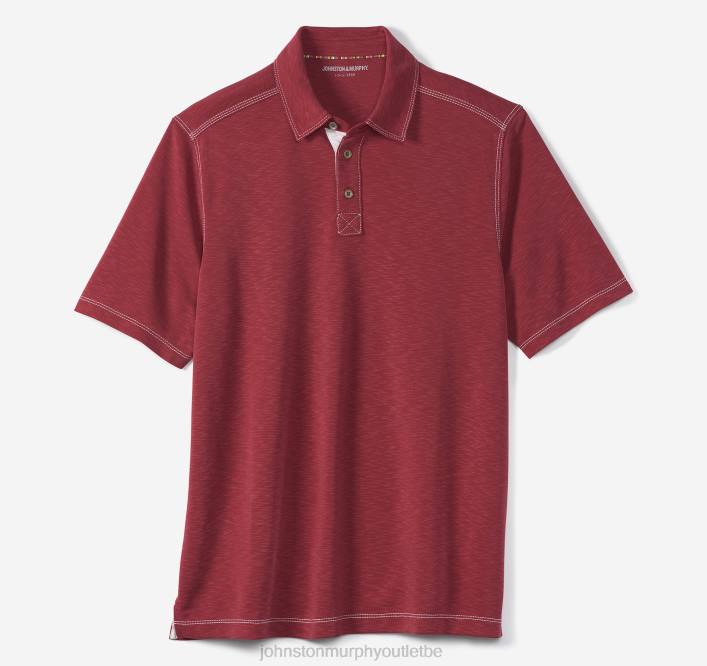 Johnston & Murphy Hommes polo flammé vintage TXRN421 vêtements rouge