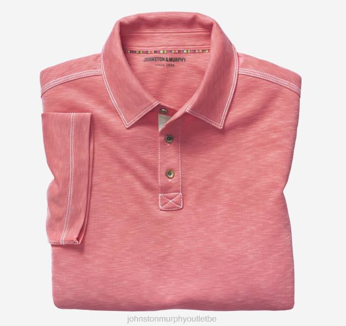 Johnston & Murphy Hommes polo flammé vintage TXRN439 vêtements corail